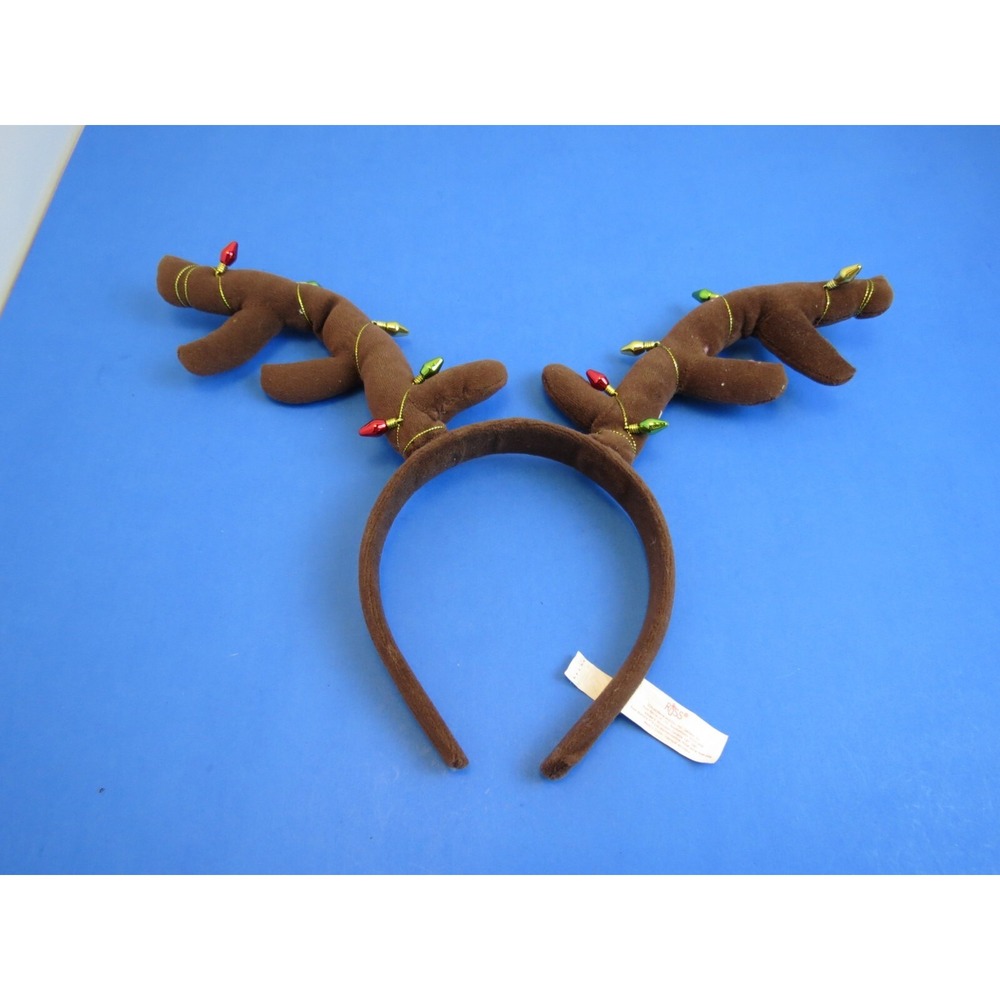 Vintage Russ Reindeer Antlers Headband Brown Christmas Holiday Light Decor